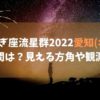 しぶんぎ座流星群2022愛知(名古屋)