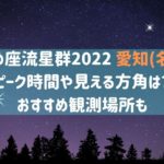 みずがめ座流星群2022愛知(名古屋)のピーク時間は？見える方角や観測場所も